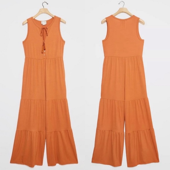 Anthropologie Saturday Sunday Marina Tiered Wide Leg Jumpsuit - Picture 2 of 10